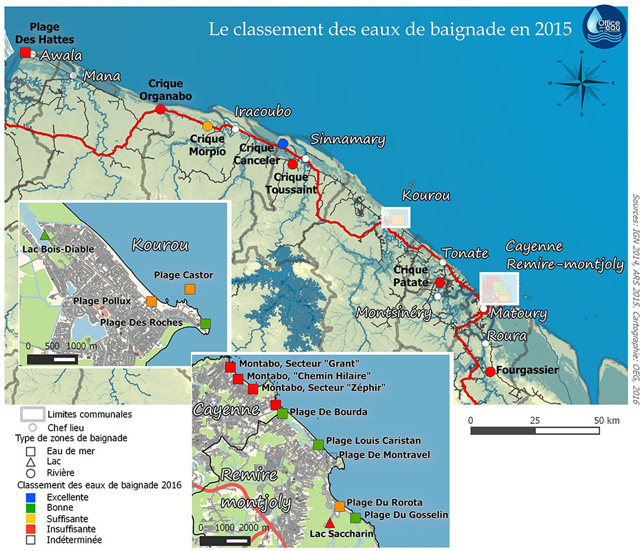 Sites de baignade Classements 2015 Guyane