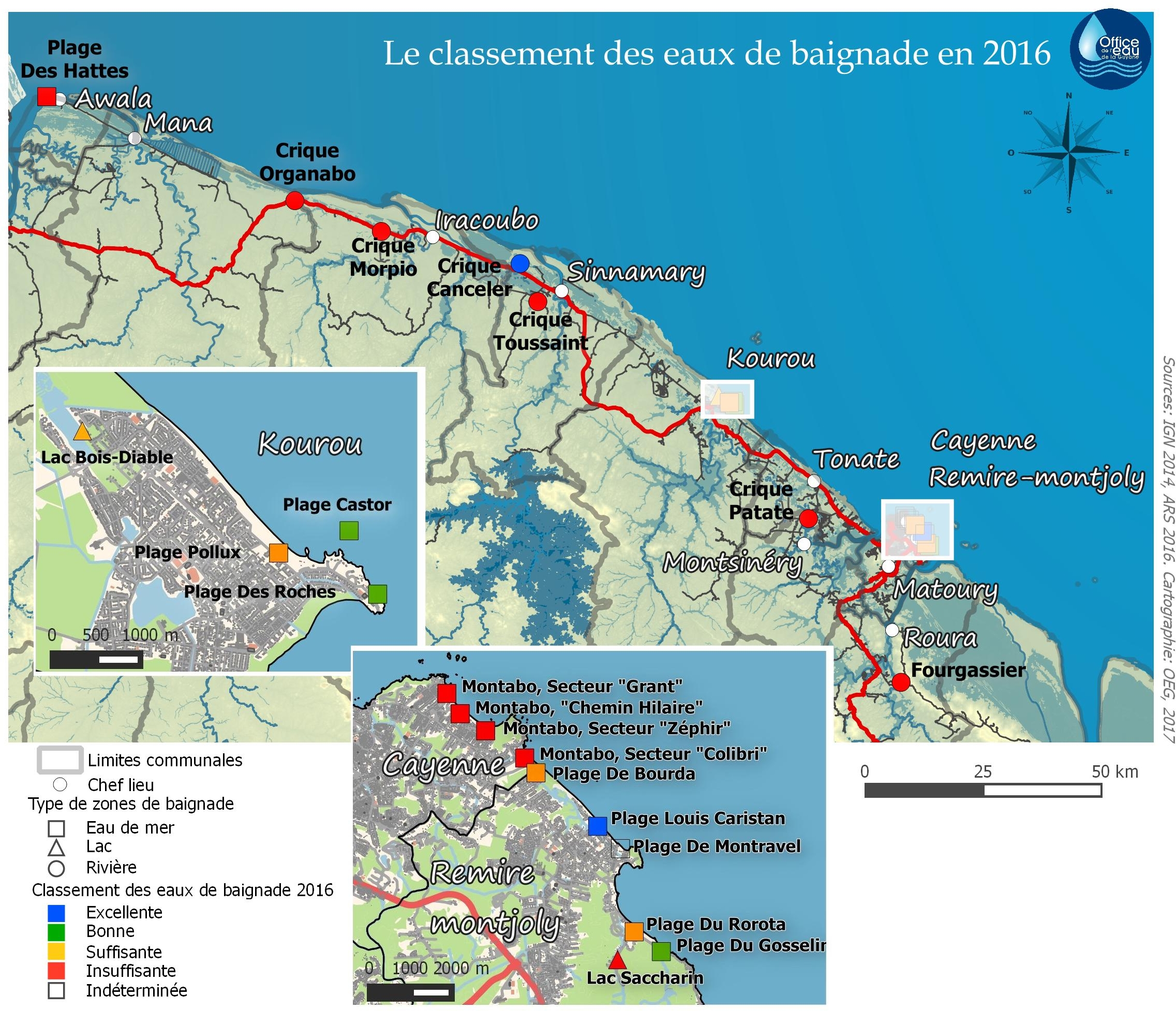 Sites de baignade Classements 2016 Guyane